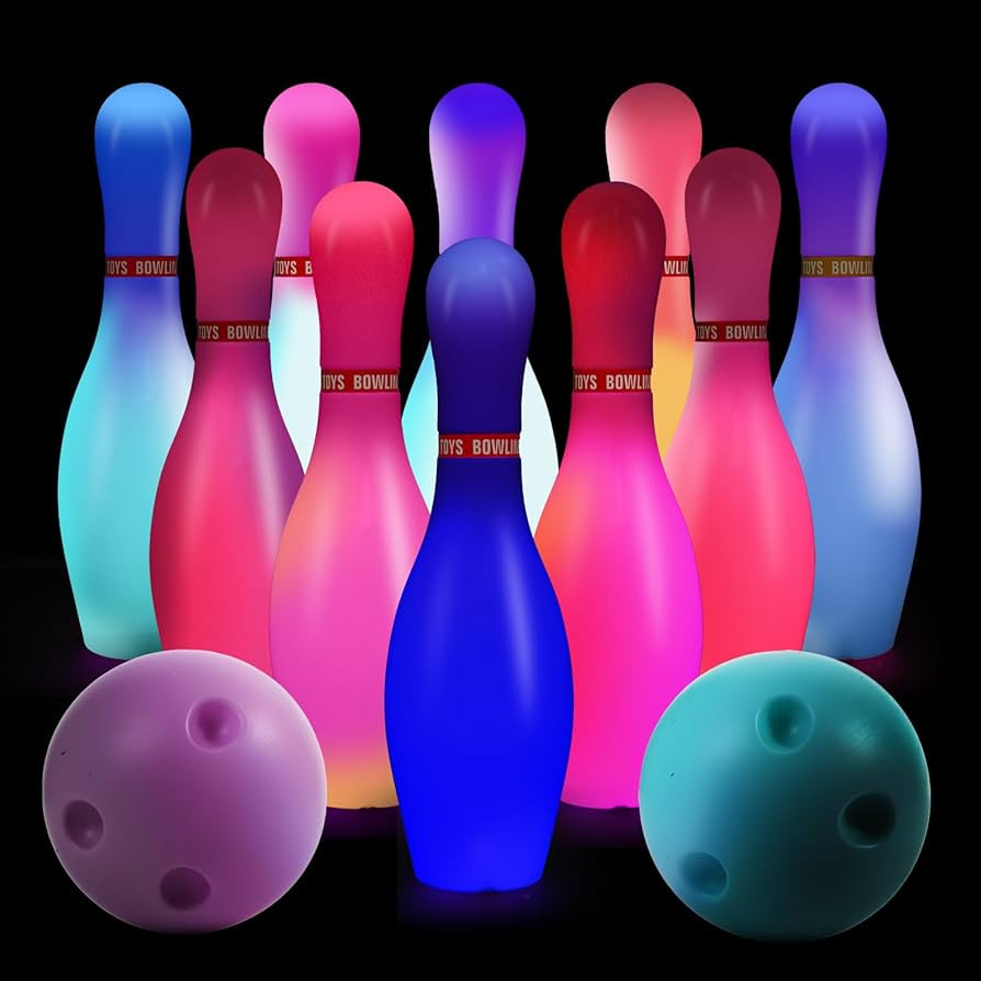 Light Up Bowling Set, Glow in The Dark Bowling Pins for Outdoor and Indoor Kids Games Fit Christm... | Amazon (US)