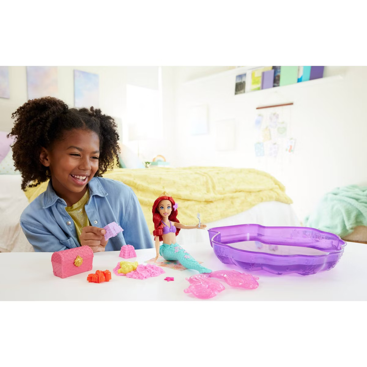 Disney Princess 12.7" Ariel Doll Red Hair/Blue Eyes and Pool Set with Moldable Sand Inspired by D... | Target