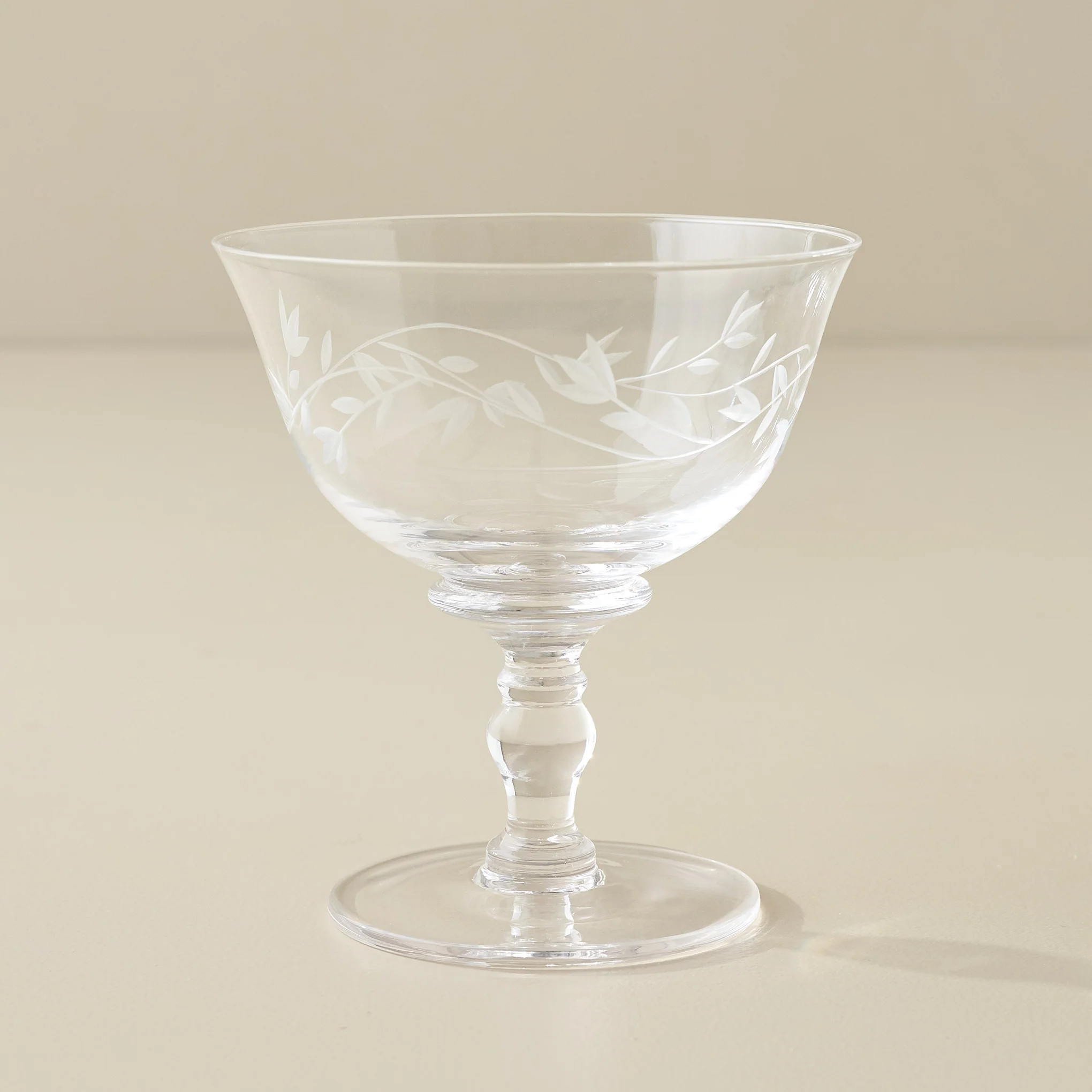Vintage-Inspired Etched Glass Coupe | Magnolia