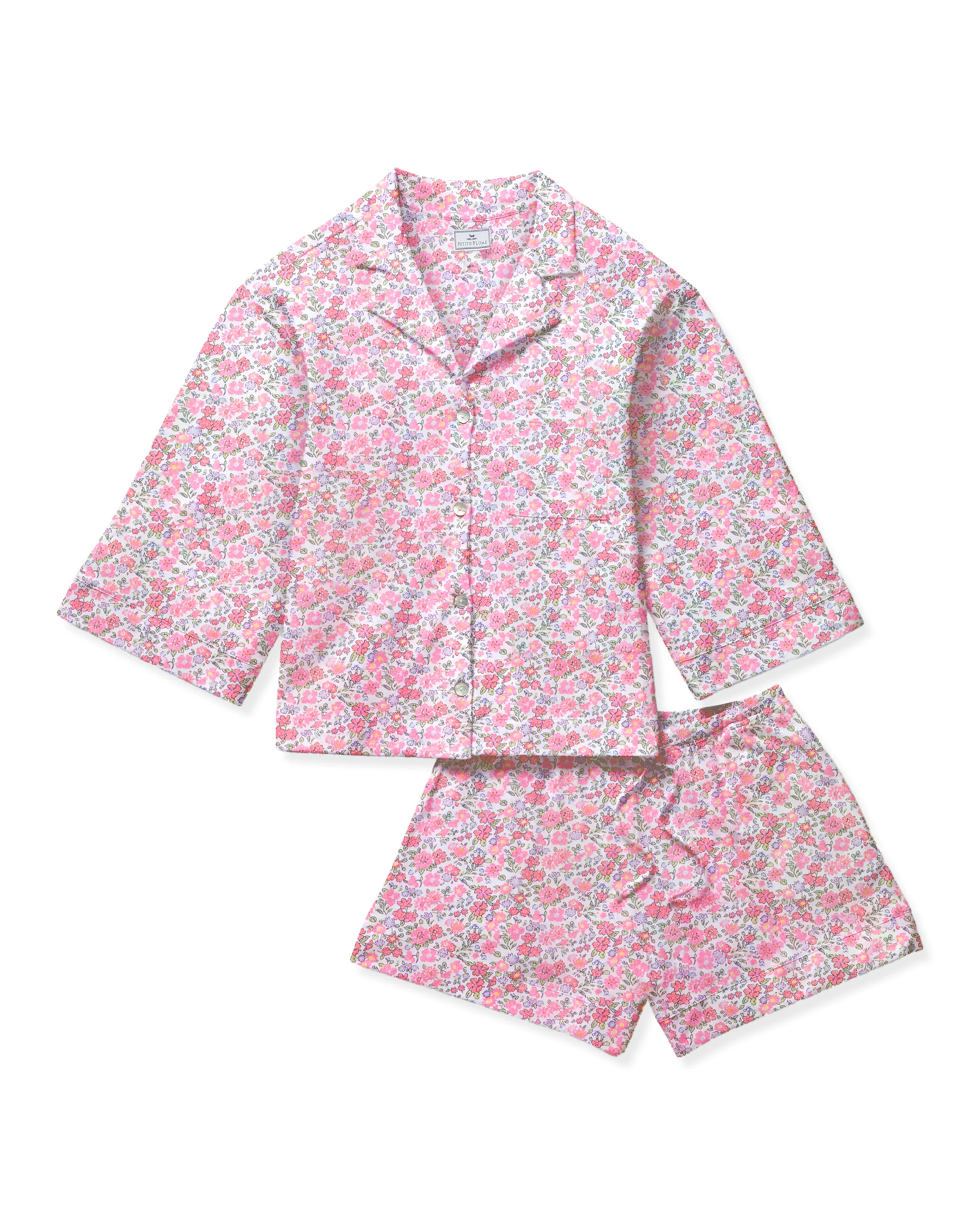 The Olivia Pima Short Set in Fleurs de Rose | Petite Plume