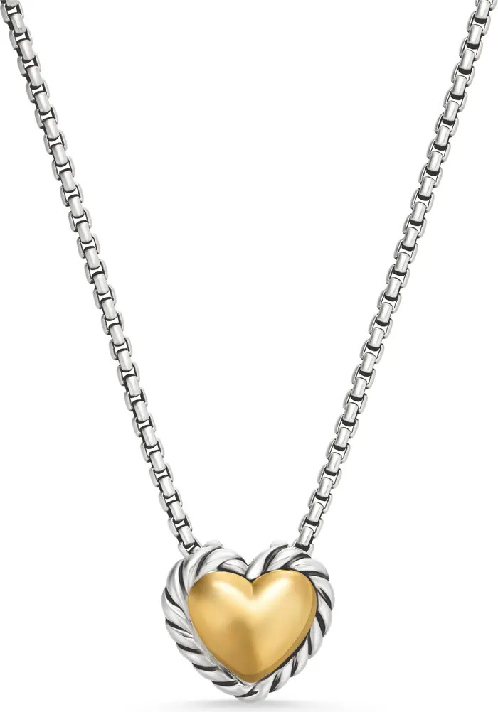 Cable Cookie Classic Heart Necklace with 18K Yellow Gold | Nordstrom