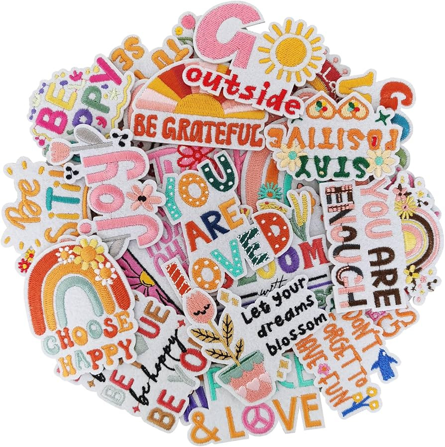 TXSN Postive Affirmation Iron on Patches, Postive Phrase Embroidered Iron on/Sew on Applique Patc... | Amazon (US)