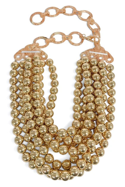 TWT\u00ae Laura Gold Smooth Bead 7 Strand Necklace | The Willow Tree