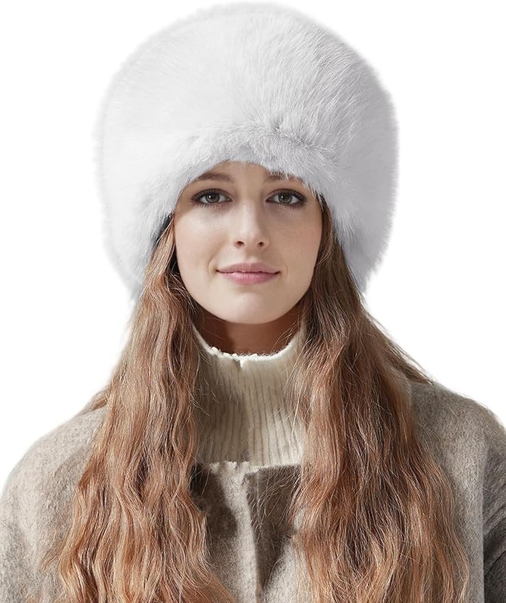 Lina & Lily Women's Winter Cossack Hat Russian Style Long Pile Faux Fur | Amazon (US)