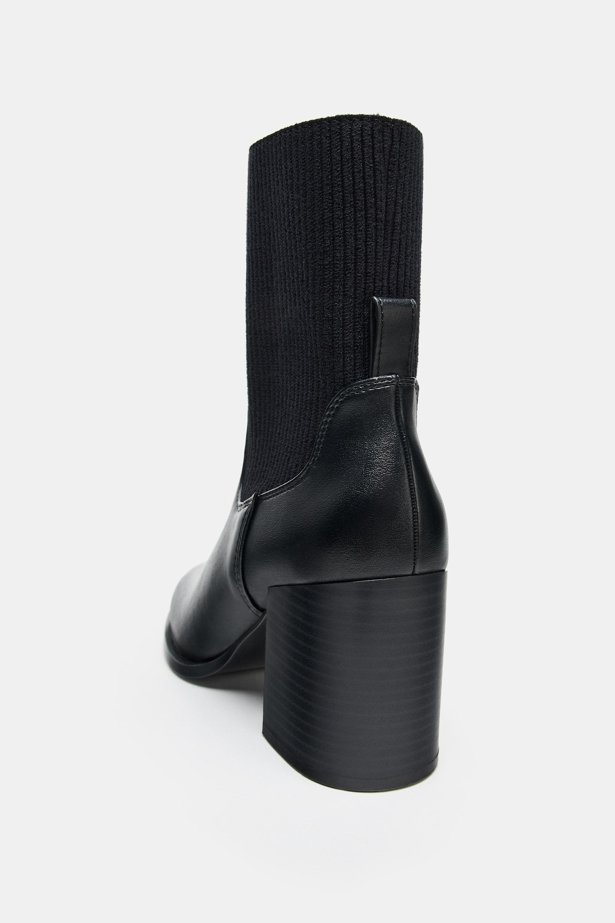 FABRIC SHAFT HEELED ANKLE BOOTS | Zara US