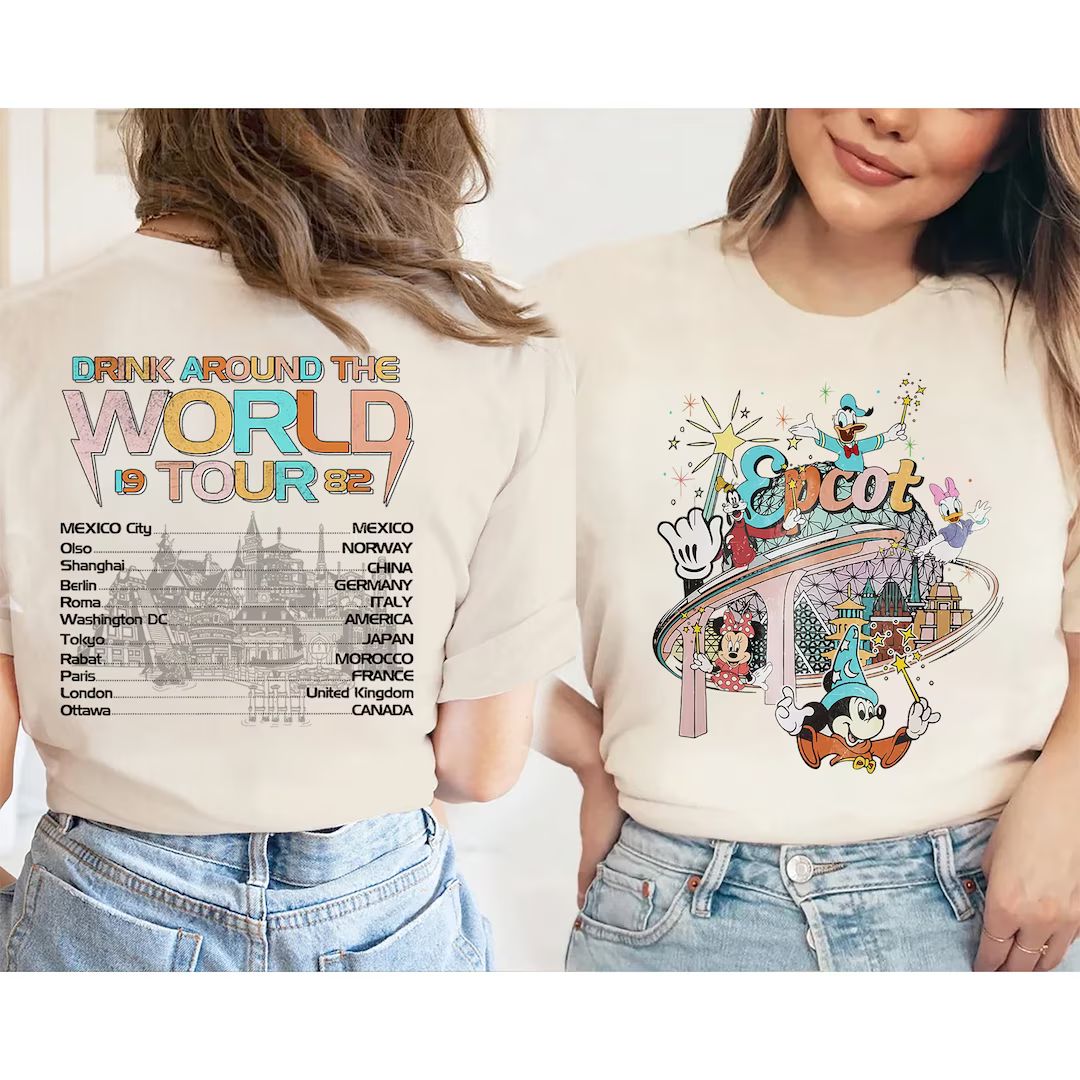 Disney Epcot World Tour Shirt, Retro Disney Epcot Shirt, Mickey And Friends, Epcot Center 1982 Sh... | Etsy (US)