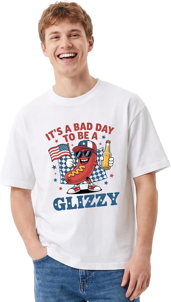 Hot Dog Shirt for Men Bad Day to Be a Hot Dog Shirts for Men Women 4th of July Funny Burger Cotto... | Amazon (US)