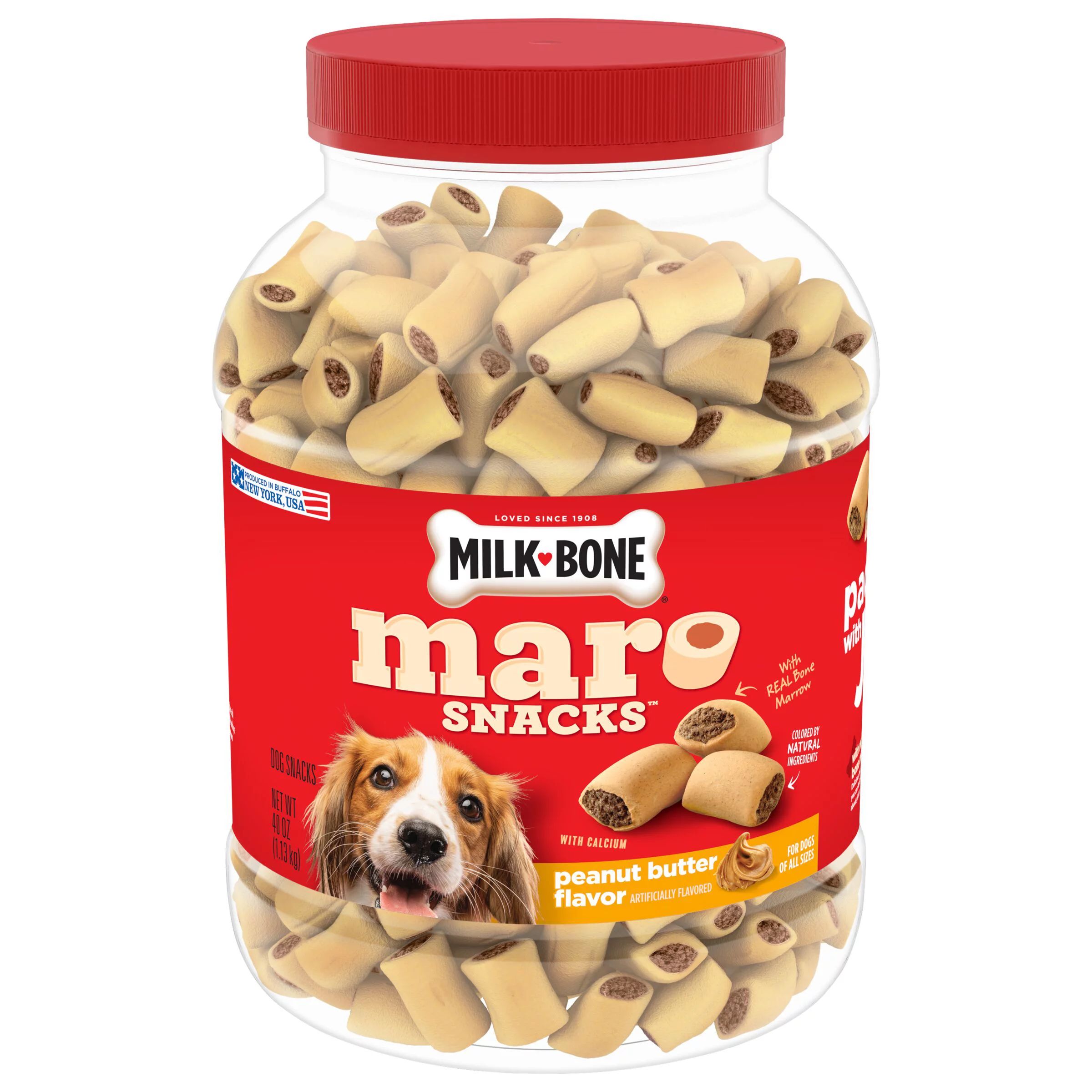 Milk-Bone MaroSnacks Peanut Butter Flavor Dog Treats With Bone Marrow, 40 oz. | Walmart (US)