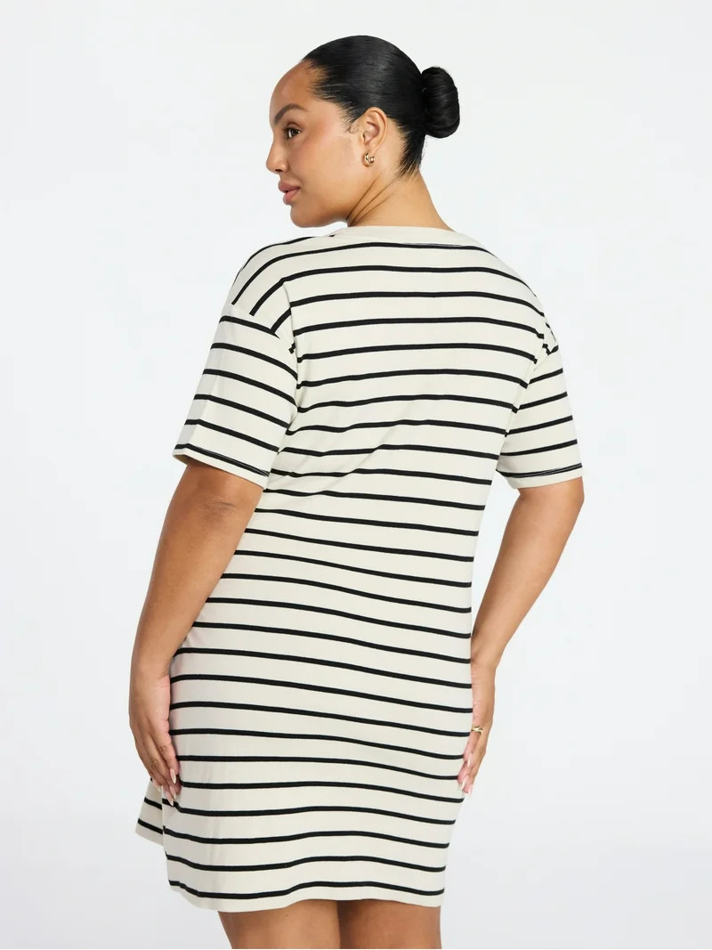 Terra & Sky Women\u2019s Plus Front Twist Dress with Short Sleeve, Size 0X-5X | Walmart (US)