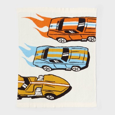 Hot Wheels Retro Racing Cars Knit Chenille Kids' Throw Blanket - Hot Wheels by Pillowfort™ | Target