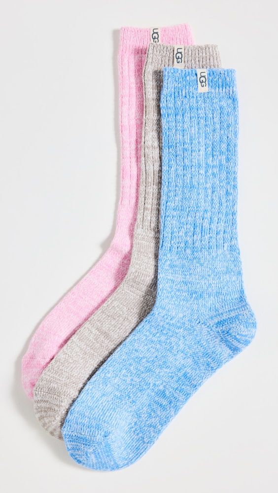 UGG Rib Knit Slouchy Crew Socks 3 Pack | Shopbop | Shopbop