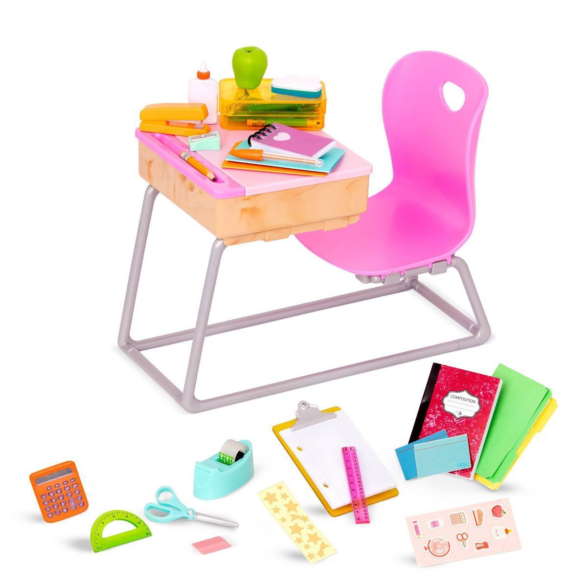Our Generation Flying Colors School Desk & Supplies Accessory Set for 18" Dolls | Target
