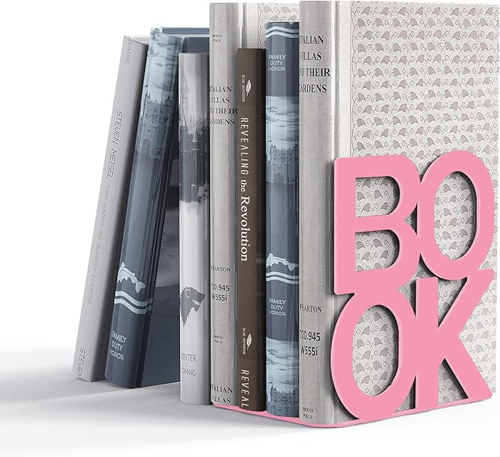Book Ends - Decorative Metal Book Ends Supports for Bookrack Desk,Books, Unique Appearance Design... | Amazon (US)