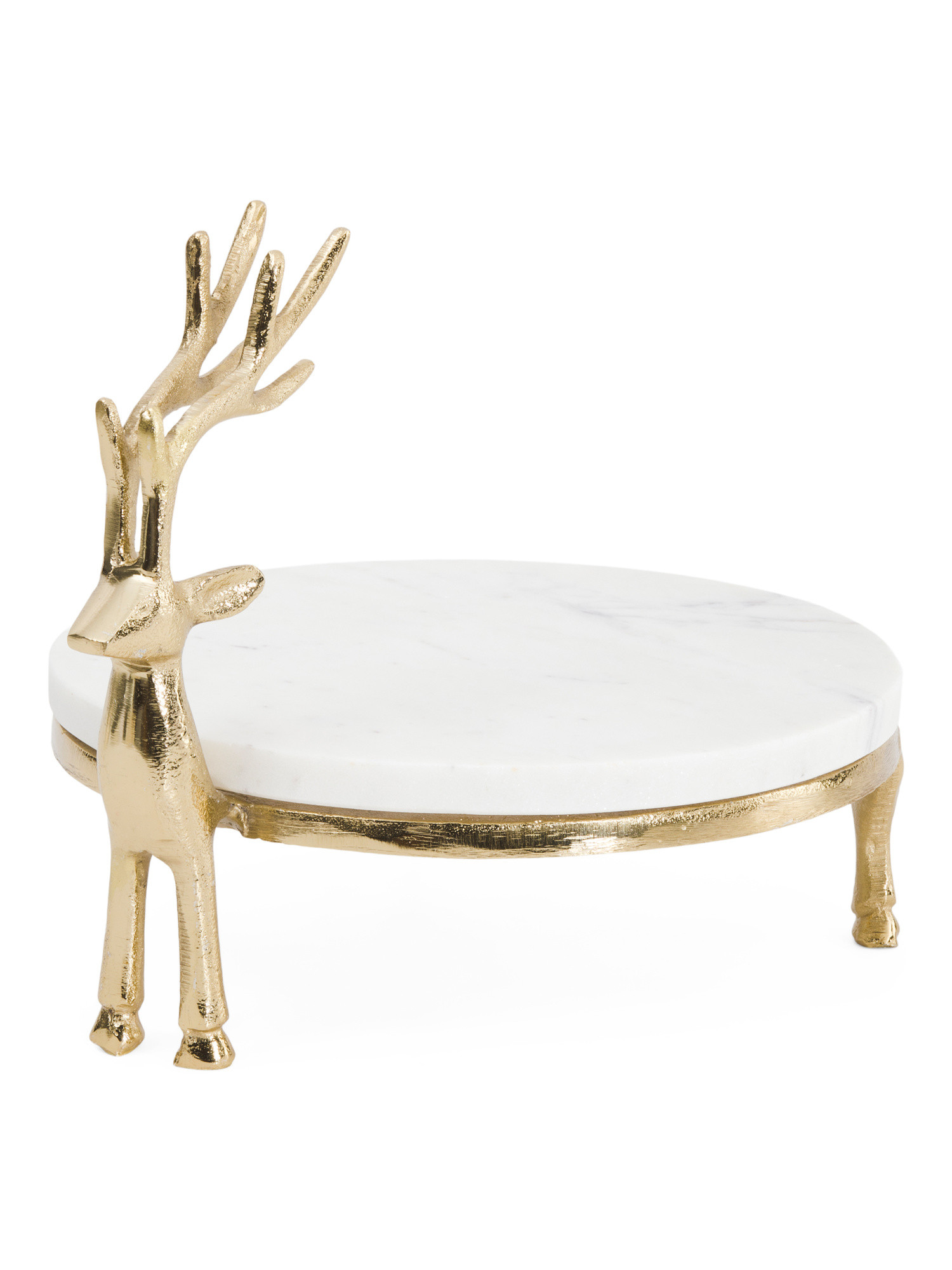 Reindeer Marble Gold Tone Cake Plate | Global Home | Marshalls | Marshalls