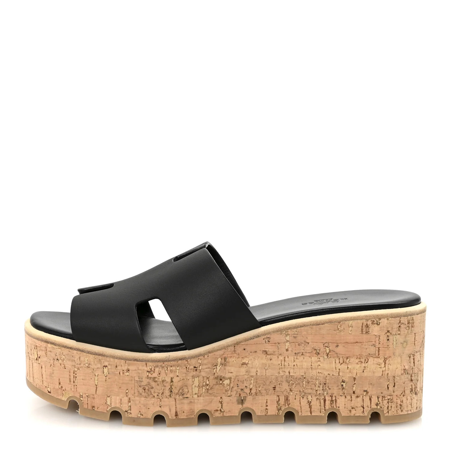 Calfskin Cork Eze 30 Sandals 39 Black | FASHIONPHILE (US)