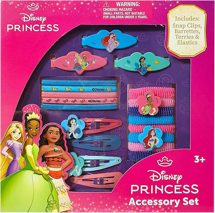 Luv Her Disney Girls' Hair Accessories Set - 20 Pack Featuring Disney Princesses - Includes 3 Bar... | Amazon (US)