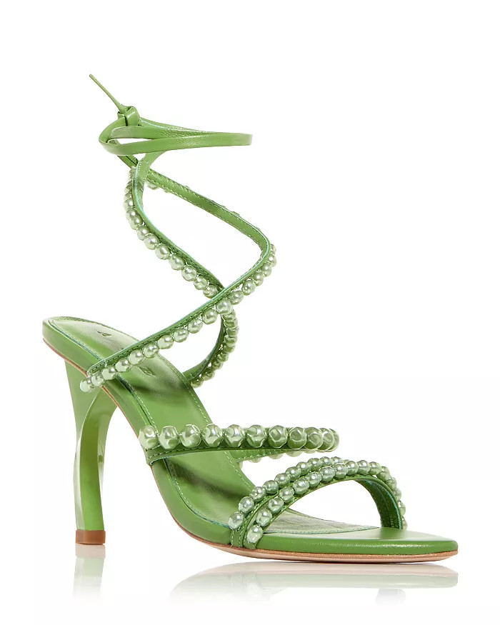 Women's Alba Pearl Embellished Ankle Tie High Heel Sandals | Bloomingdale's (US)