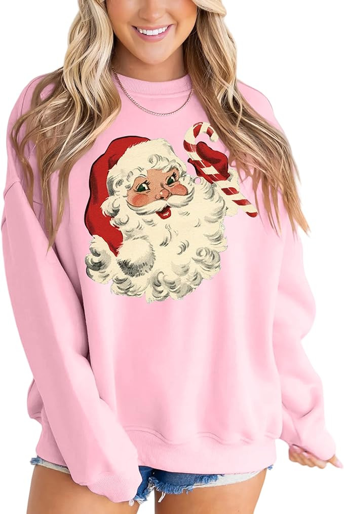 MAPICK Merry Sweatshirt for Women Christmas Fleece Linend Sequin Sweaters Crewneck Oversized Long... | Amazon (US)