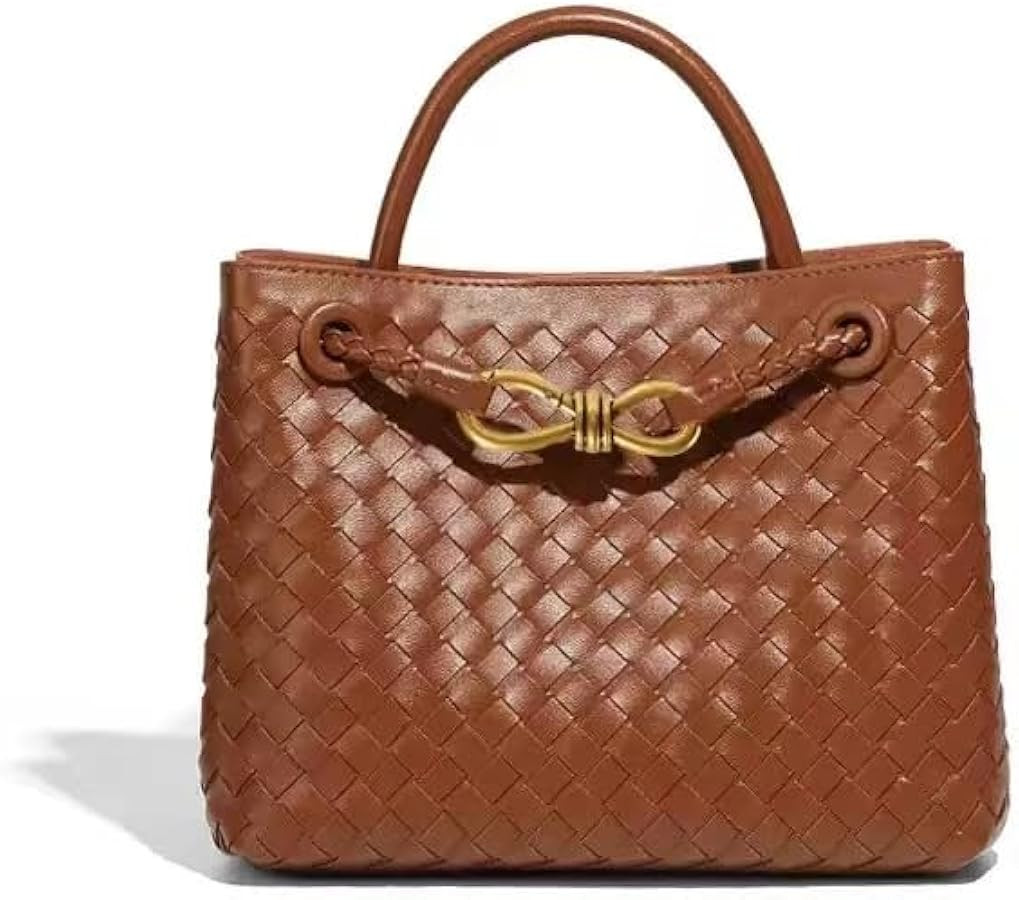 Woven Tote Bag for Women Leather Shoulder Handbag Designer Top Handle Purses | Amazon (US)