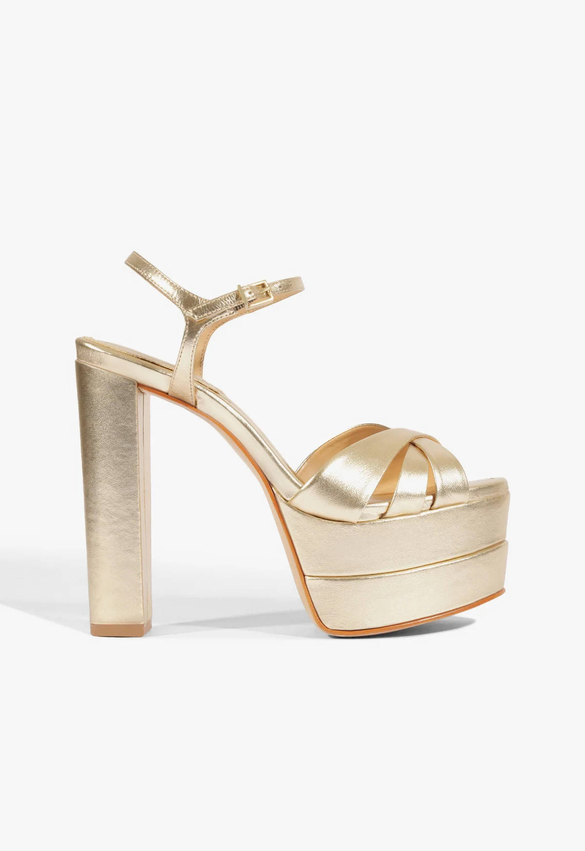 Keefa High Platform Sandal | Metallic Gold Leather - SCHUTZ | Schutz (US)