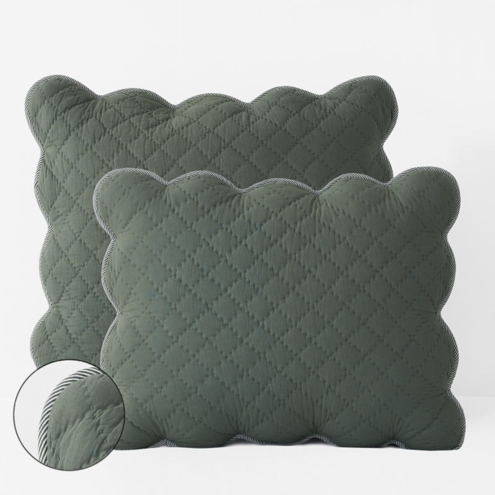 Scallop Quilted Sham - Forest Green, Standard | The Company Store