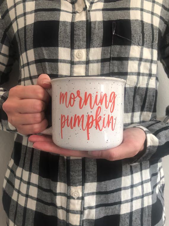 Cute fall campfire speckled mugs- morning pumpkin, fall vibes, fall sweet fall, let’s cuddle, p... | Etsy (US)