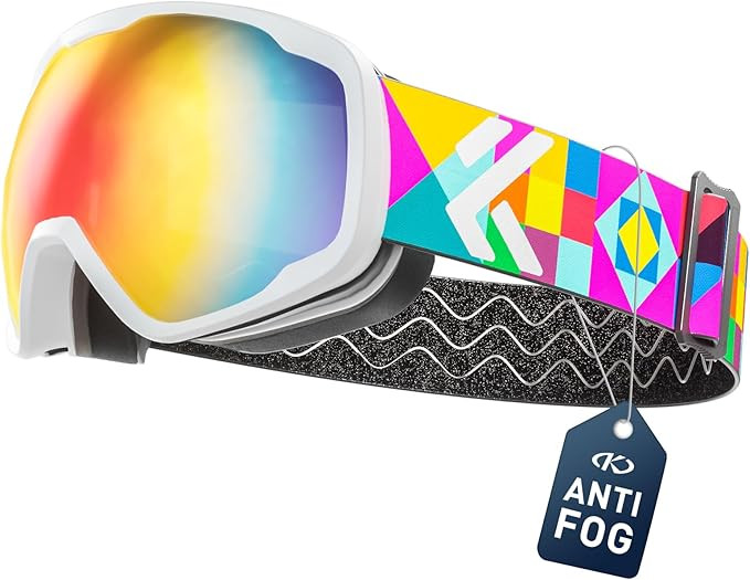 KAPVOE Kids Ski Goggles Boys Girls Snowboard Glasses Snow Sports for Children Age 4-12, Anti Fog,... | Amazon (US)