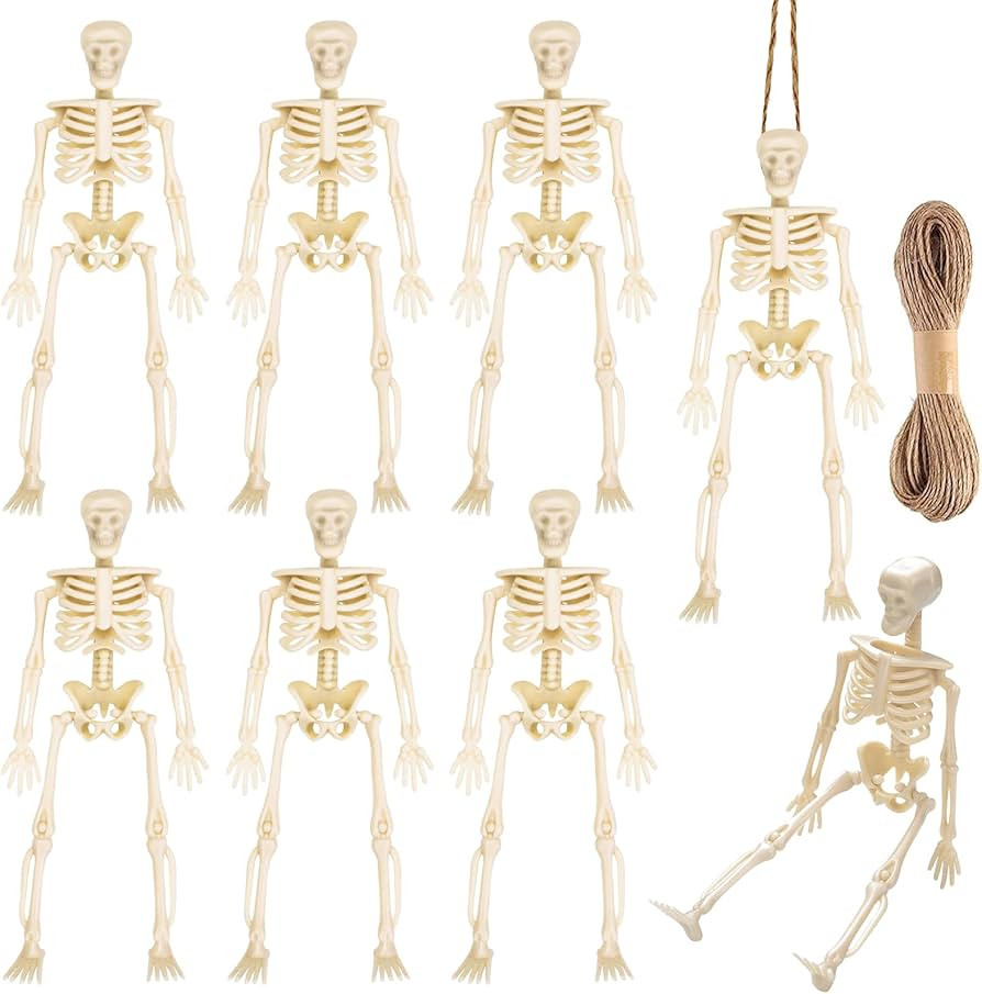 8PCS Skeletons Halloween Decorations 6 Inch Small Skeletons Figurines Mini Skeletons for Hallowee... | Amazon (US)