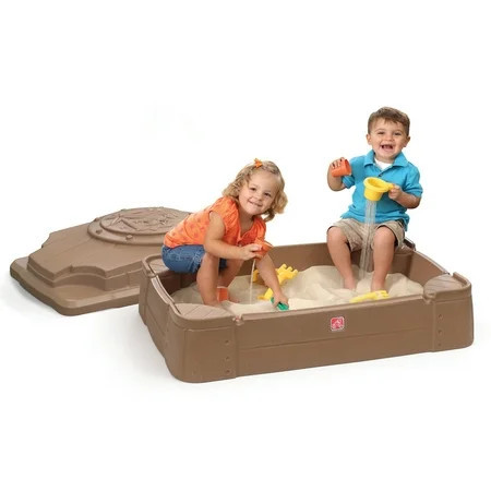 Step2 Play and Store Sandbox Brown Plastic Kids Outdoor Toy with Cover | Walmart (US)