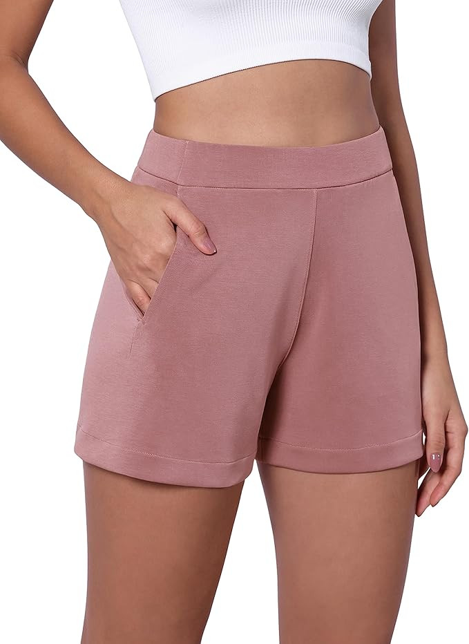 ODODOS 4" Modal Soft Relaxed Shorts with Pockets for Women High Wasit Casual Shorts | Amazon (US)