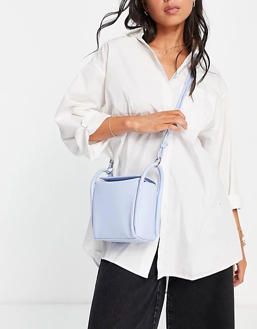 Glamorous structured boxy crossbody bag in blue | ASOS (Global)