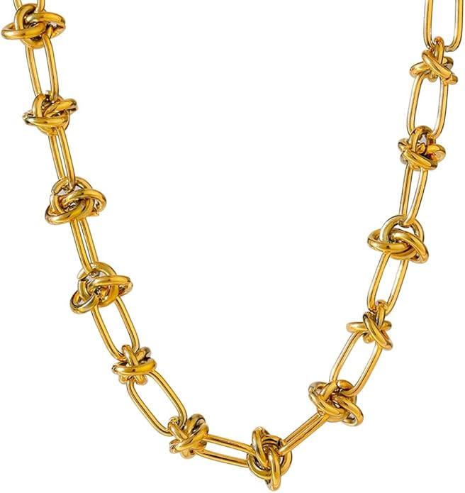 Jude Jewelers Stainless Steel Knotted Braid Chain Classical Plain Collar Choker Necklace | Amazon (US)