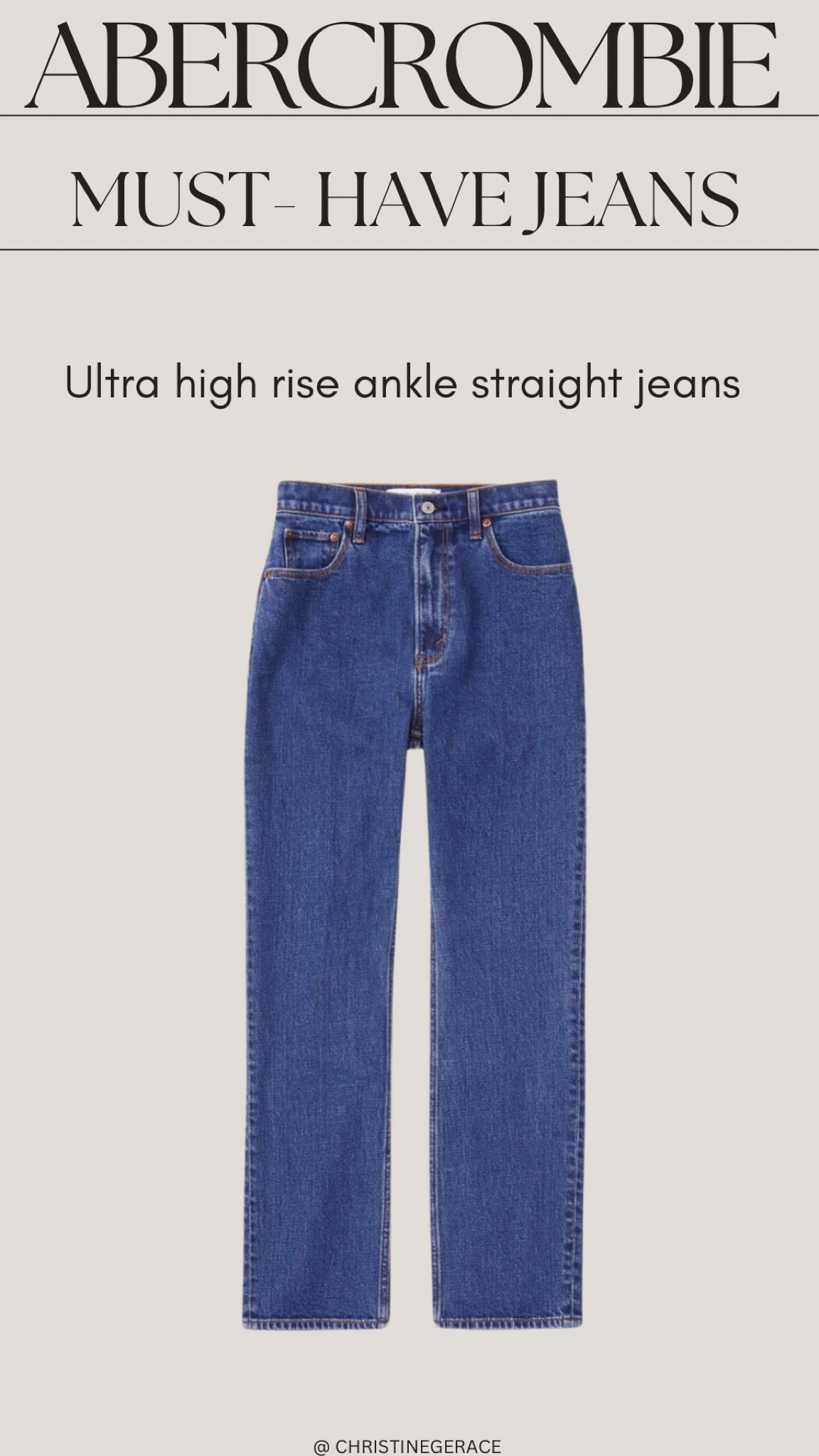 Abercrombie must have jeans !! 

Ultra high rise ankle straight jeans 

Abercrombie, fall sale, christinegerace 

#LTKStyleTip #LTKFallSale #LTKFindsUnder100