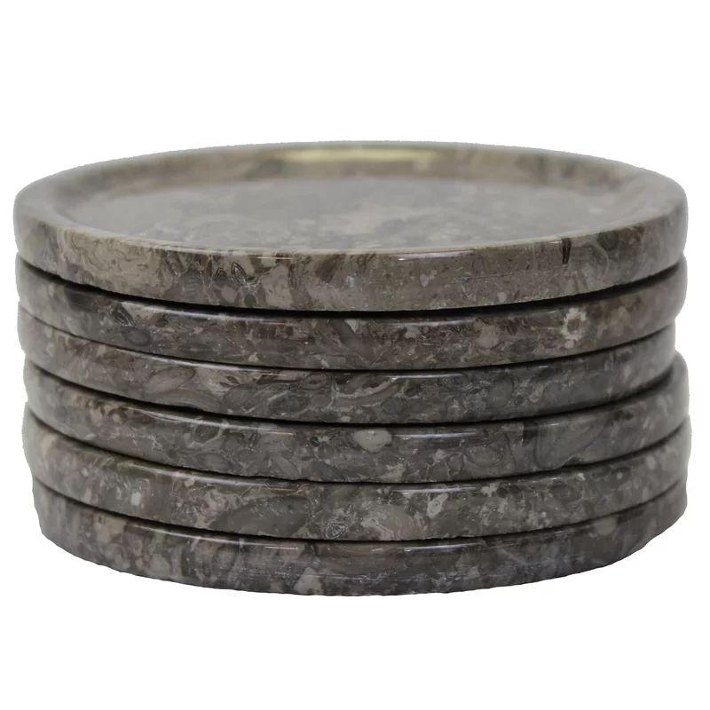 Decorative Marble Drink Coaster (Set of 6) | Wayfair Professional