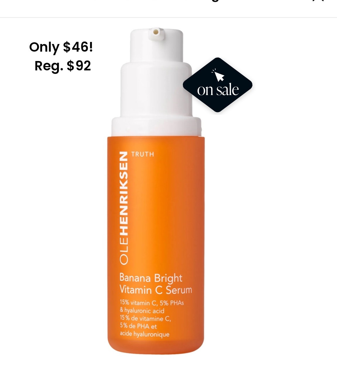 Sephora Cyber Sale

Banana Bright 15% Vitamin C Dark Spot Serum

Skincare must haves
Brighter skin
Skincare over 40
Glowing skin 

#LTKOver40 #LTKSaleAlert #LTKCyberWeek