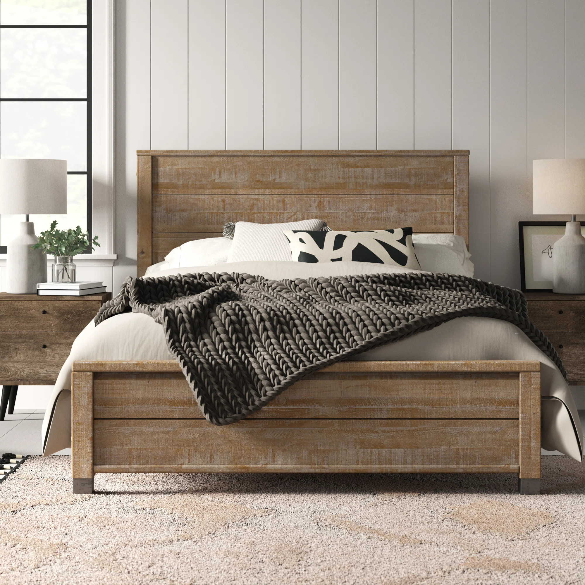 Altamirano Solid Wood Panel Bed | Wayfair North America