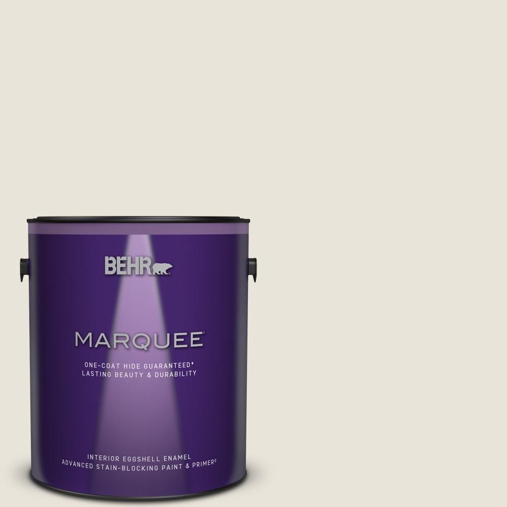 BEHR MARQUEE 1 gal. #BWC-13 Smoky White Eggshell Enamel Interior Paint and Primer in One-245001 -... | The Home Depot