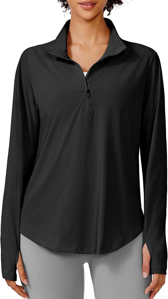 PINSPARK Long Sleeve Workout Tops for Women UPF 50+ Sun Shirts Half Zip Quick Dry Hiking Athletic... | Amazon (US)