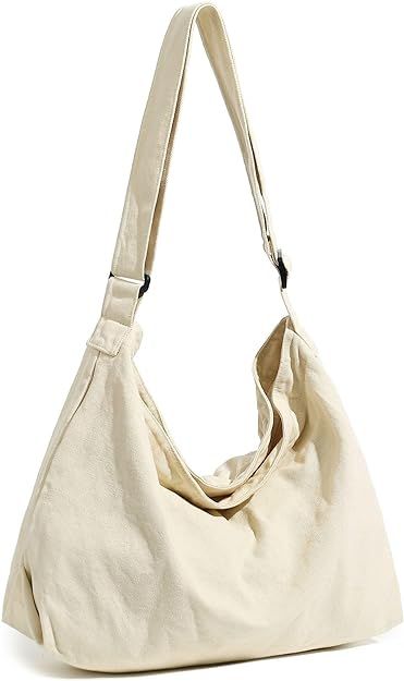 BASICPOWER Canvas Messenger Bag, Hobo Crossbody Shoulder Tote Bags Lightweight for Women and Men | Amazon (US)