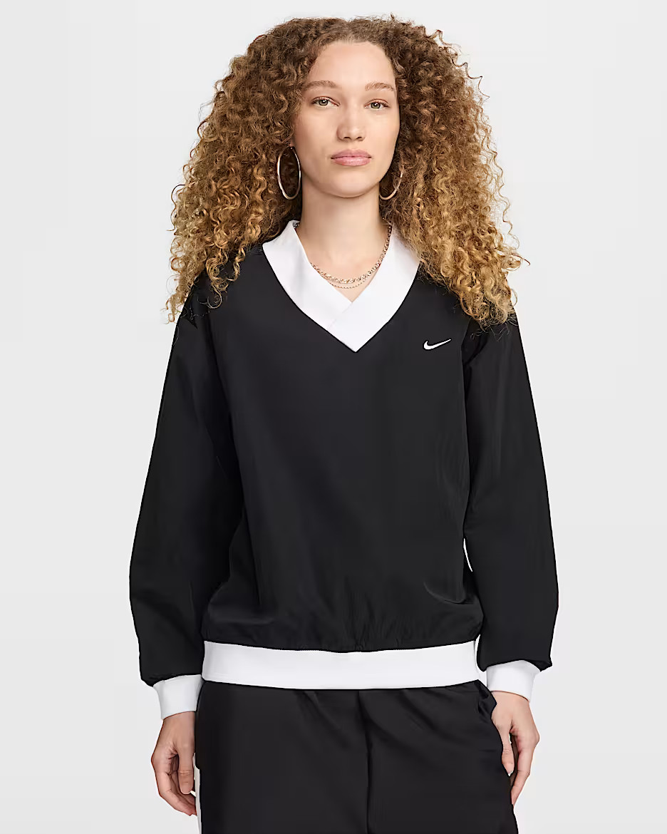 Nike Sportswear Essential Women's Loose UV Woven Long-Sleeve V-Neck Top | Nike (US)