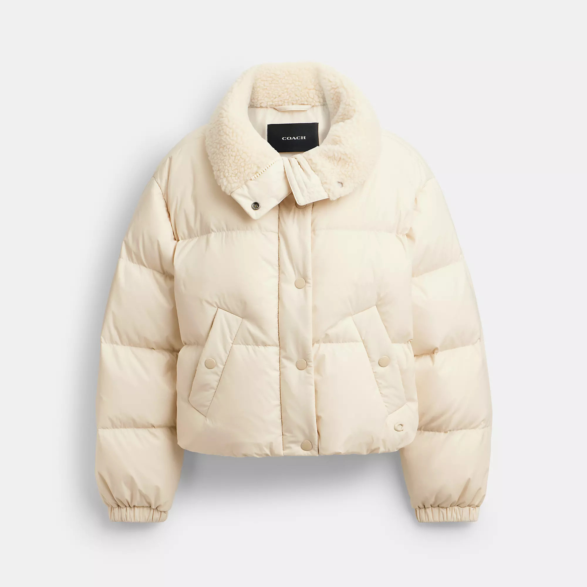 Cropped Puffer In Recycled Polyamide With Sherpa Collar | Coach (US)