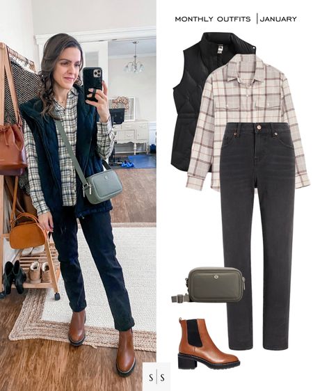 Monthly outfit planner : JANUARY looks | #plaidshirt #plaid #everydayoutfit #winterstyle #casualoutfit #lugboot #girlfriendjean #winteroutfit | See entire calendar on thesarahstories.com ✨

#LTKstyletip