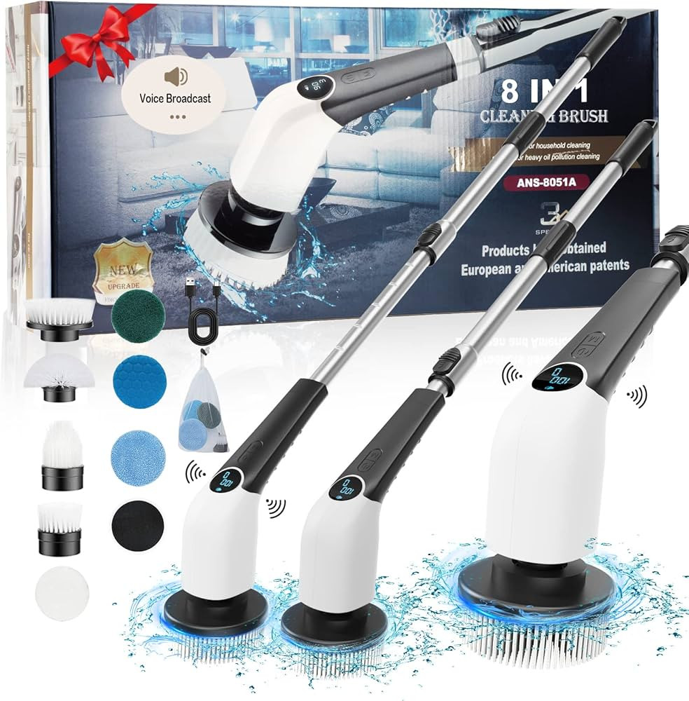 Electric Spin Scrubber Rechargeable Cordless Spin Cleaning Brush Powerful Bathroom Scrubber E-Spi... | Amazon (US)