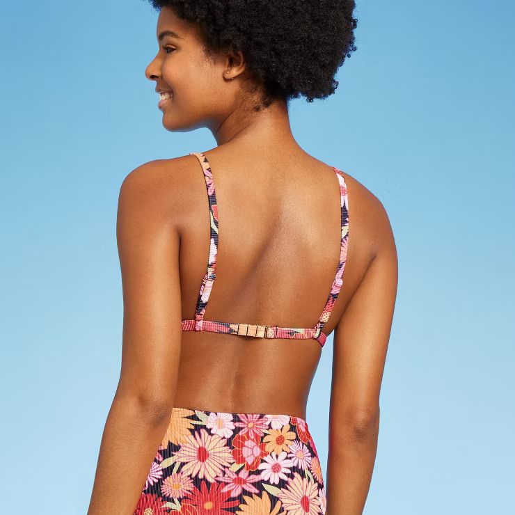 Women's Ribbed Triangle Bikini Top - Wild Fable™ | Target