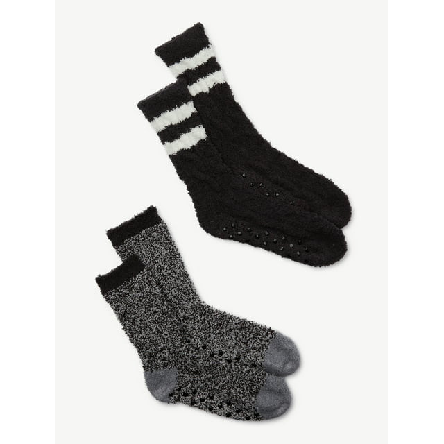 Joyspun Women's Lounge Crew Socks, 2-Pack, Size 4-10 - Walmart.com | Walmart (US)