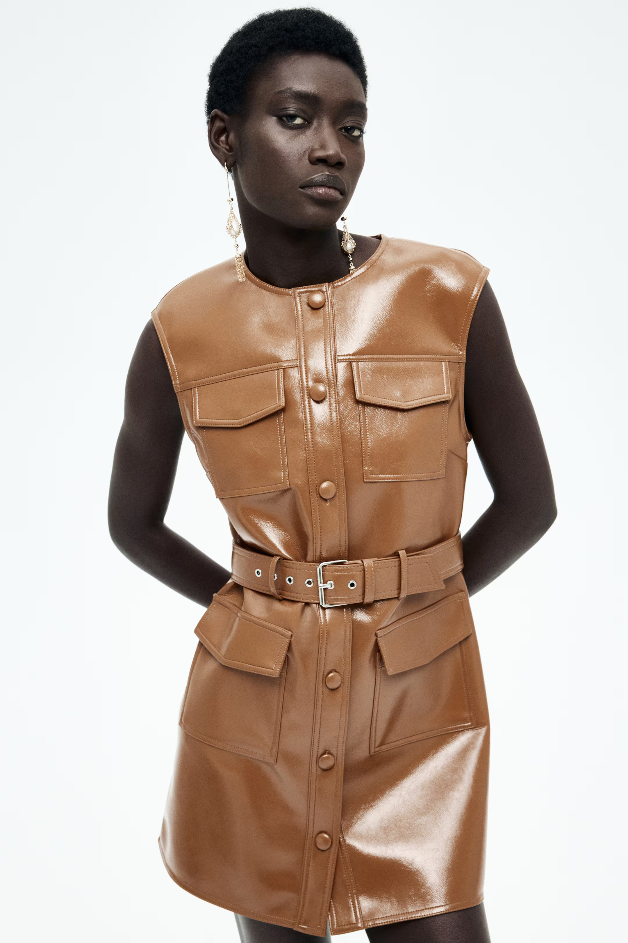 Coated cargo dress | H&M (UK, MY, IN, SG, PH, TW, HK)