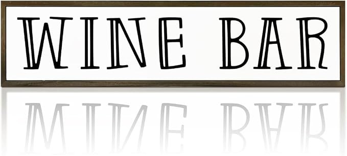 Wine Bar Sign, Rustic Wooden Hanging Signs, Farmhouse Home Decoration for Kitchen Bar, Wall Decor... | Amazon (US)