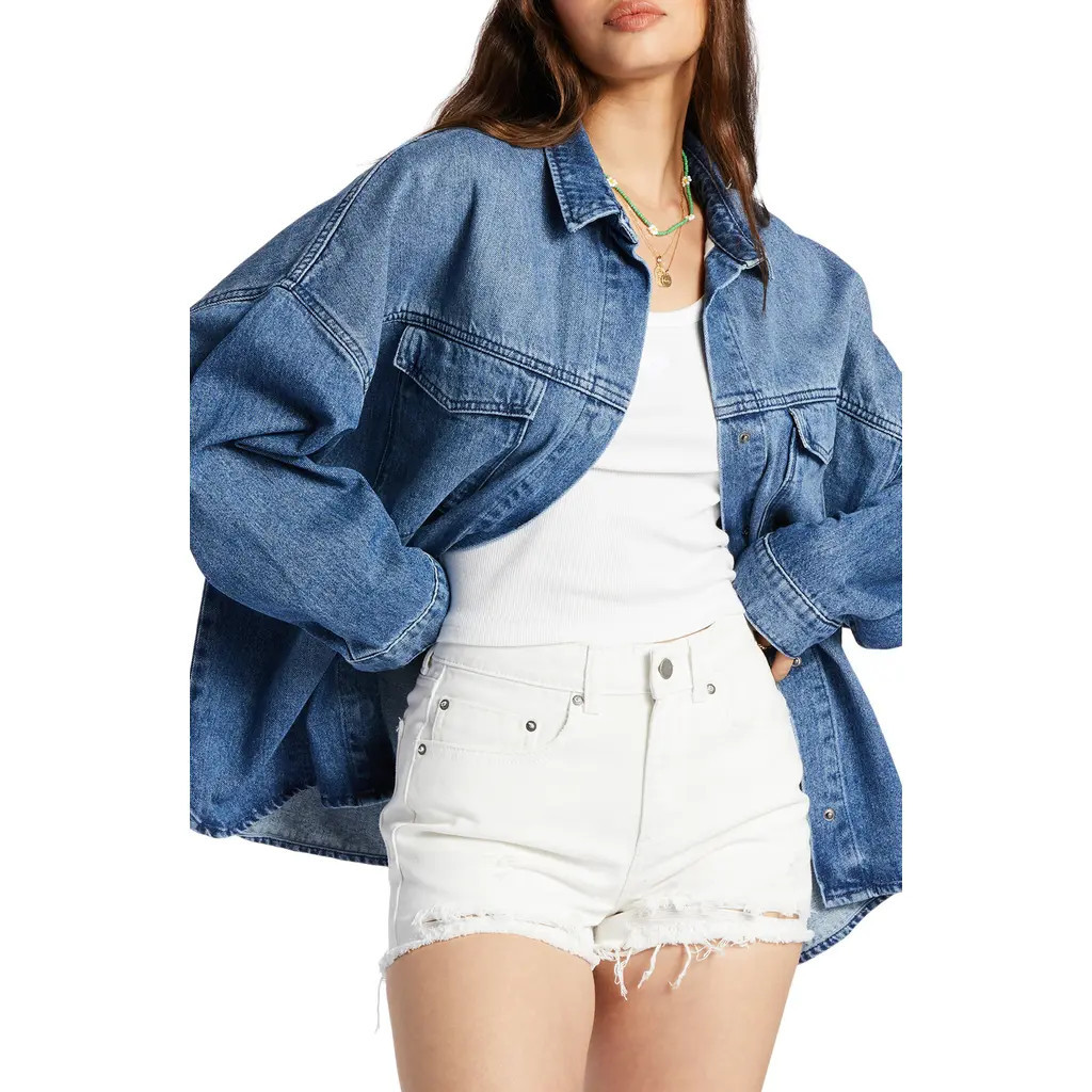 Roxy Main Character Oversize Denim Jacket in Medium Blue at Nordstrom Rack, Size Small | Nordstrom Rack