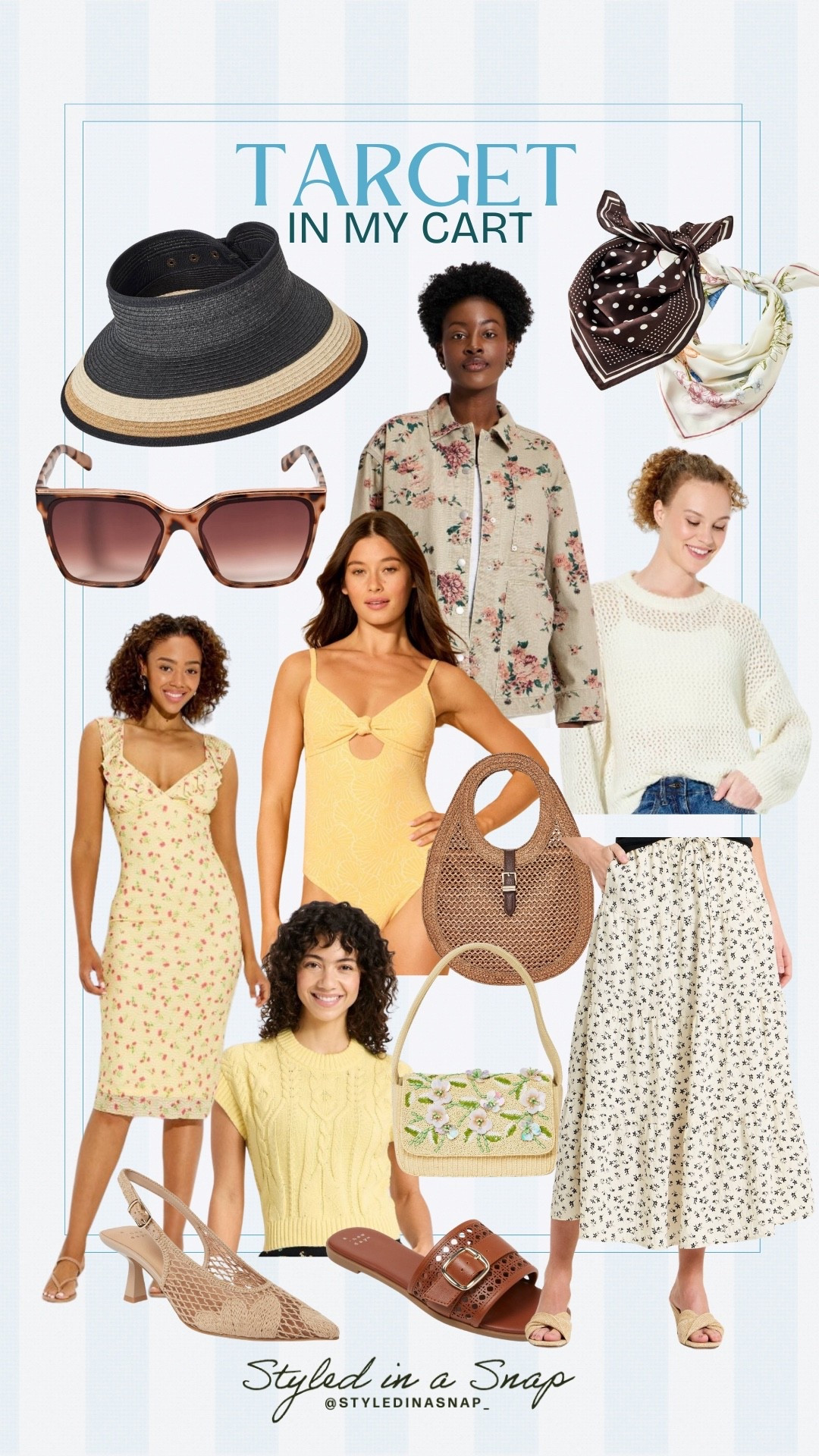 Target is going to take all my money, and I’m not even mad about it even their spring pieces are this cute! Thank goodness they are affordable, because I have a cart full. I am in love with this floral jacket and these soft butter yellow pieces are absolutely adorable. These scarves are so good to accessorize a purse, or add some color to a basic outfit.
Spring finds, soft floral outfit inspo, beach handbag

#LTKOver40 #LTKSeasonal #LTKPetite