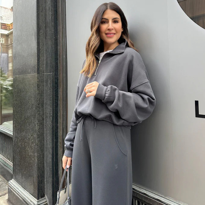 CROPPED QUARTER ZIP SWEATSHIRT - PETROL | WAT The Brand